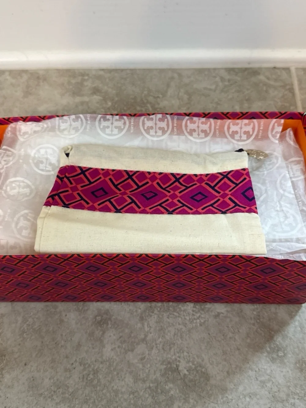 Tory Burch Metallic Silver Minnie Travel Ballet Flats
